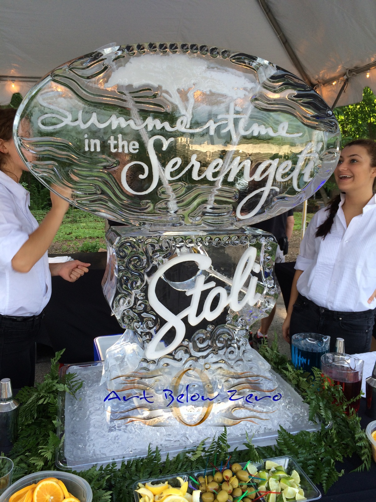 Summertime_in_the_serengeti_double_martini_luge_ice_sculpture